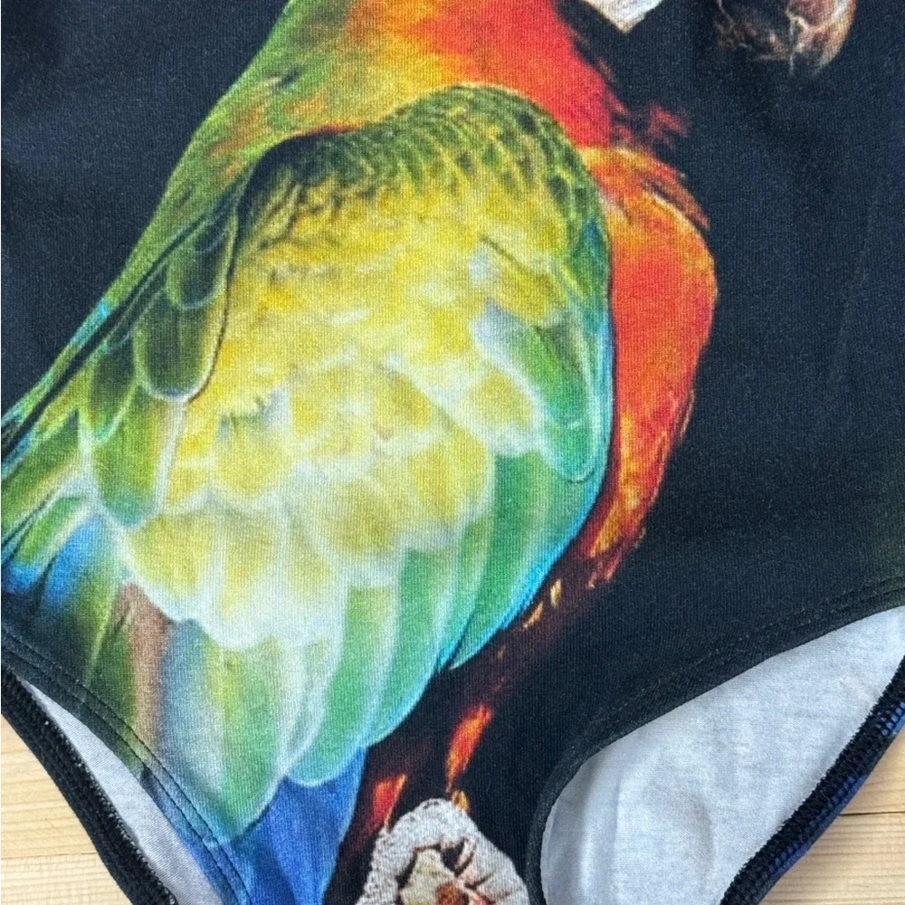 PopUpShop Parrot Leo. Good Used Condition. Size 4/5 HTF Tropical Leotard